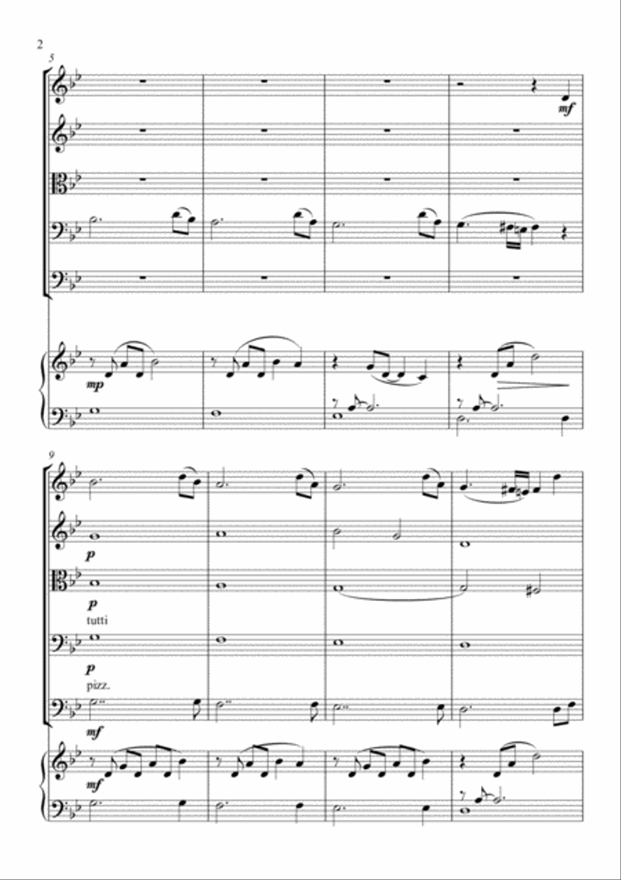 Carol of the Bells for Piano and String orchestra String Orchestra scores gallery preview page 3