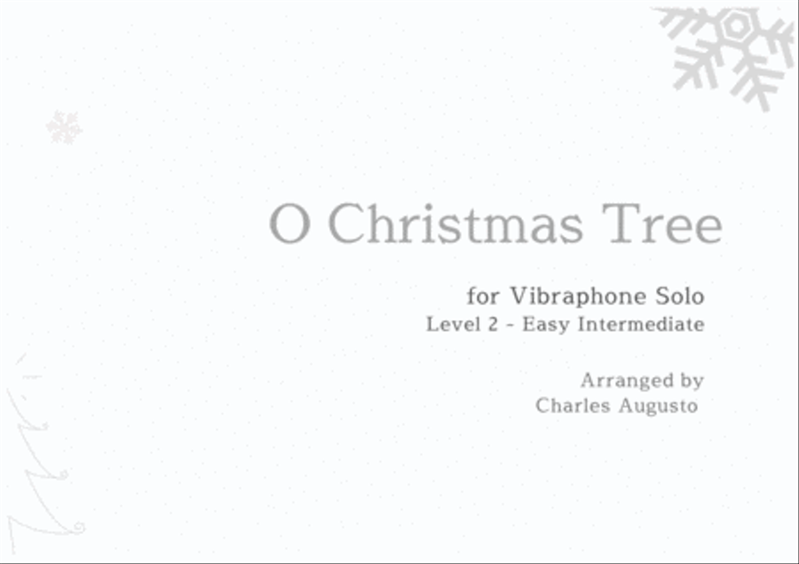 O Christmas Tree for Vibraphone Solo - Easy Intermediate (4 Mallets) - (O Tannenbaum) Percussion scores gallery preview page 1