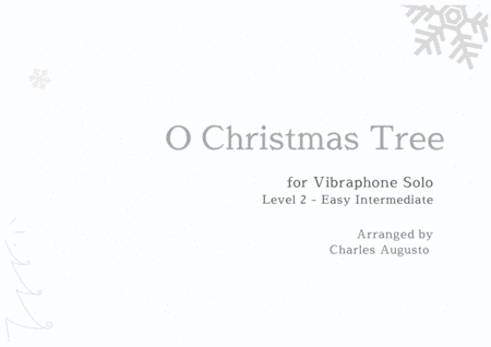 O Christmas Tree for Vibraphone Solo - Easy Intermediate (4 Mallets) - (O Tannenbaum) image number null