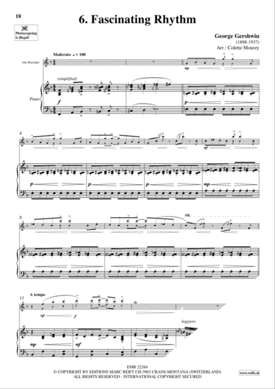 Gershwin 20 Greatest Hits Alto Recorder scores gallery preview page 8