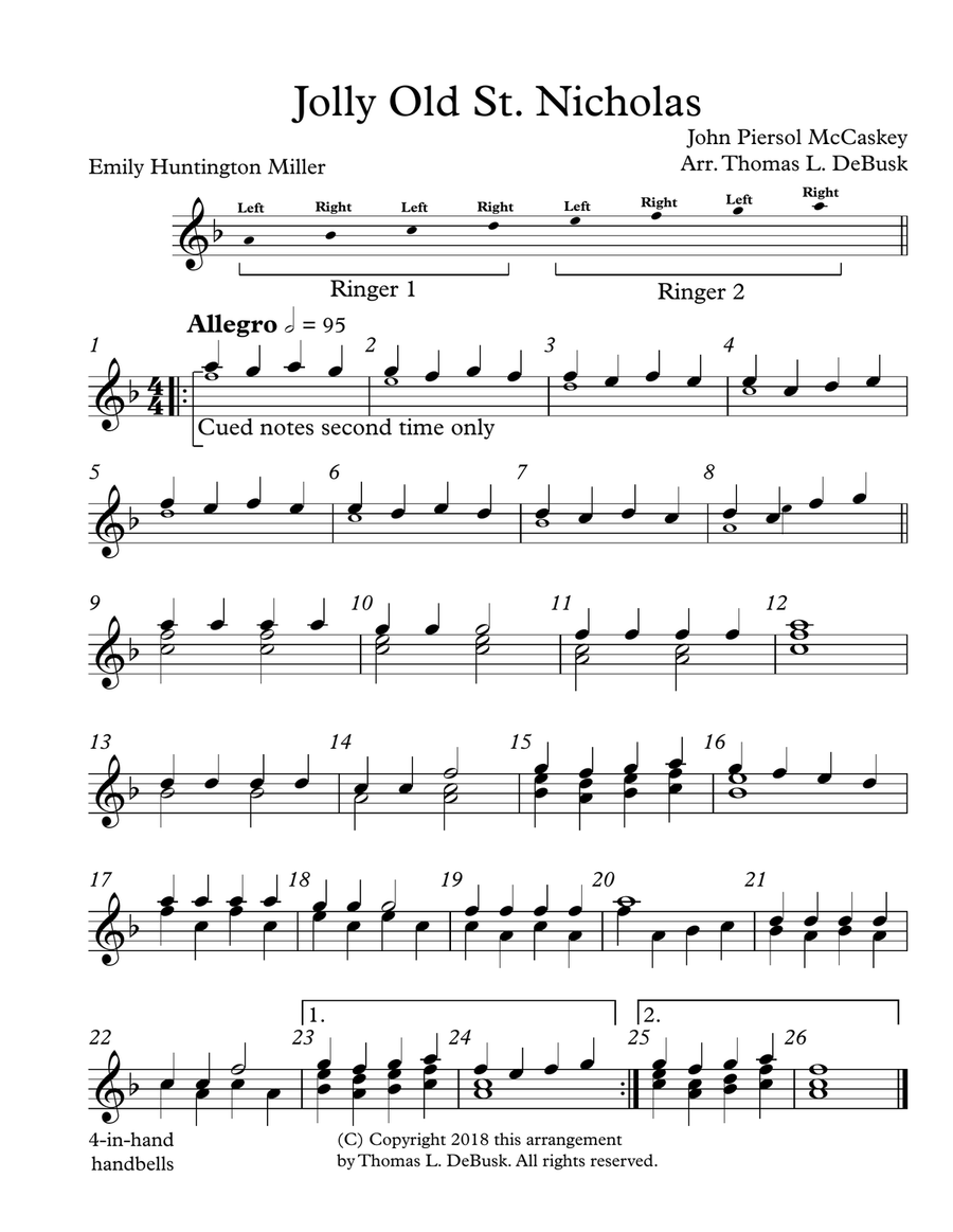 Jolly Old St. Nicholas Handbell Choir scores gallery preview page 1