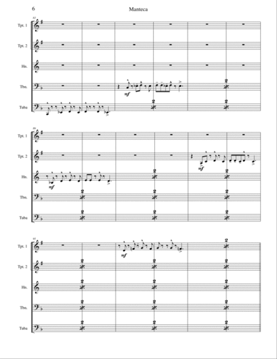 Manteca Brass Quintet scores gallery preview page 6