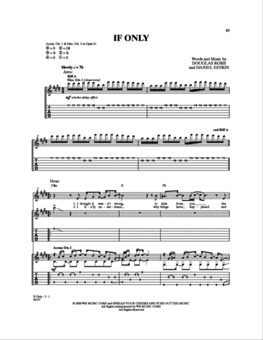 If Only Electric Guitar scores gallery preview page 1