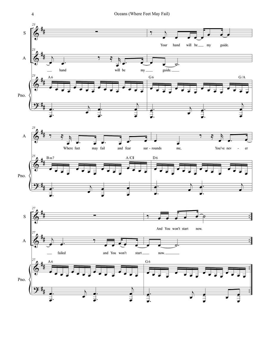 Oceans (Where Feet May Fail) Alto Voice scores gallery preview page 4