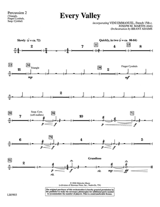 Book cover for Every Valley (from The Winter Rose) (arr. Brant Adams) - Percussion 2