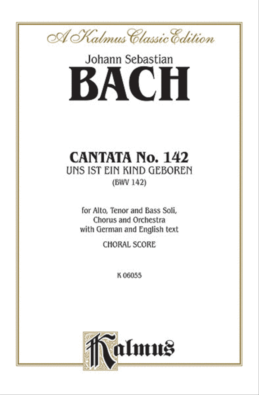 Cantata No. 142 -- Uns ist ein Kind geboren 4-Part scores gallery preview page 1