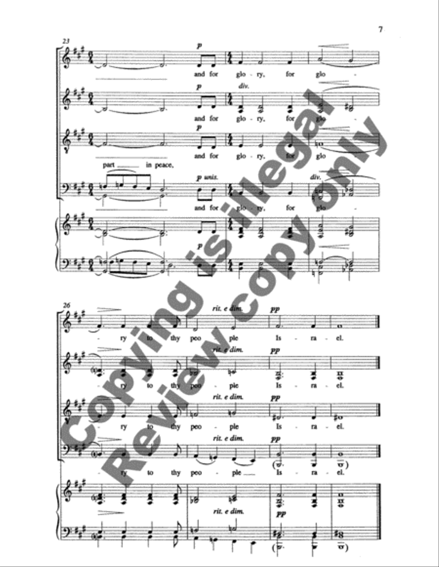 Song of Simeon (Nunc dimittis) 4-Part scores gallery preview page 8