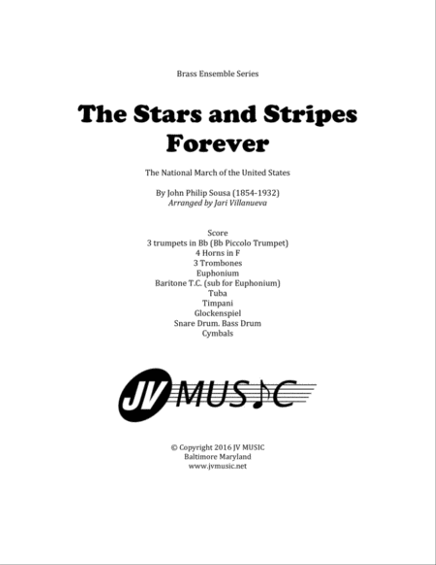 The Stars and Stripes Forever! For Brass Ensemble Brass Ensemble scores gallery preview page 1