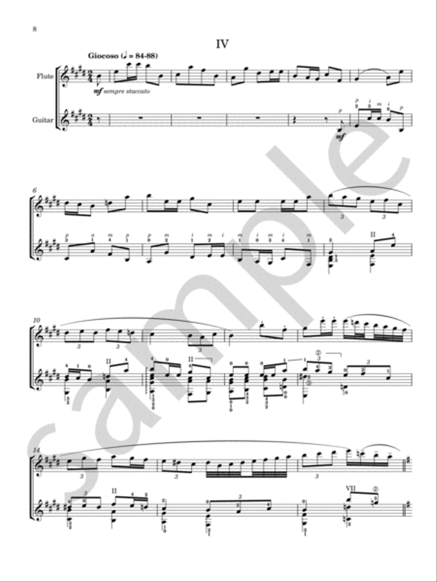 Four Excursions Flute scores gallery preview page 7