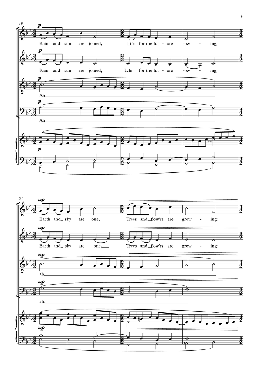 Rainbow (SATB and piano) 4-Part scores gallery preview page 5