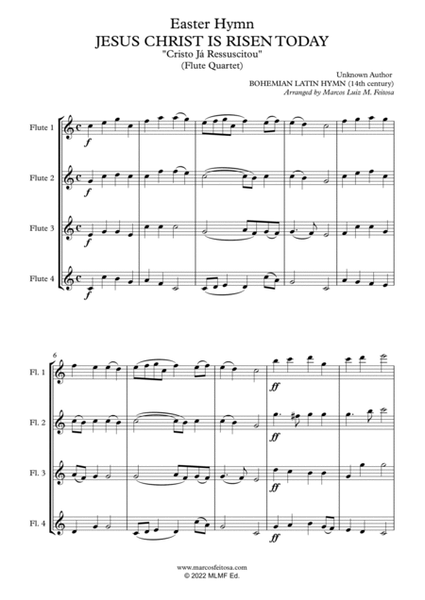 Easter Hymn Collection (with five songs) BOOK 1 - Flute Quartet image number null