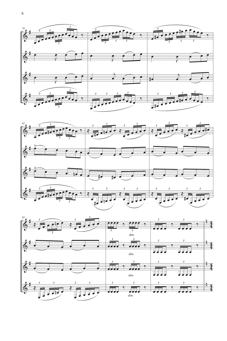 Capriccio Italien for Clarinet Quartet Clarinet Quartet scores gallery preview page 6