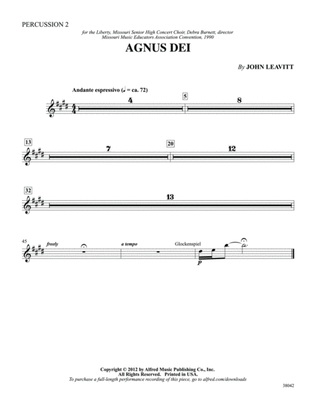 Agnus Dei: 2nd Percussion