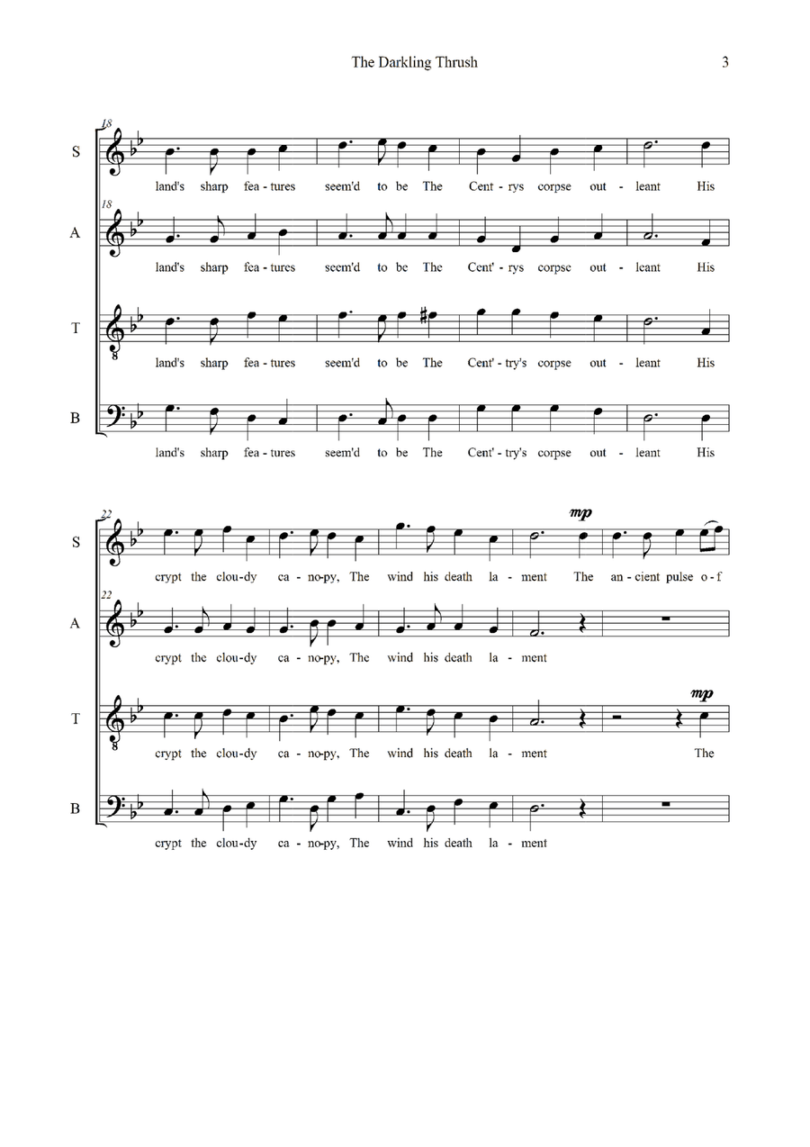 The Darkling Thrush The Darkling Thrush 4-Part scores gallery preview page 6