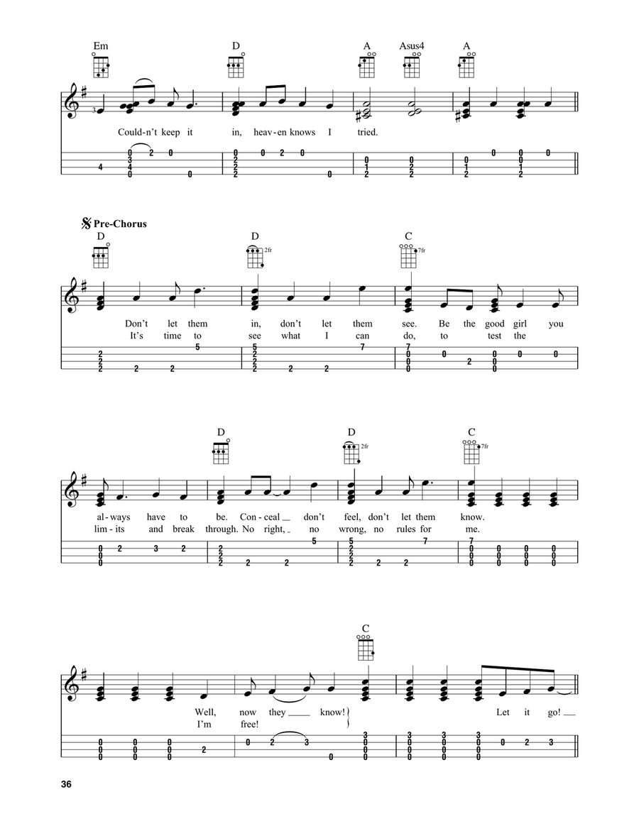 Let It Go (from Frozen) (arr. Fred Sokolow) by Idina Menzel Ukulele - Digital Sheet Music page 2