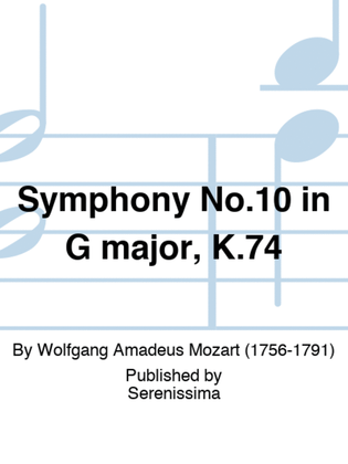 Book cover for Symphony No.10 in G major, K.74