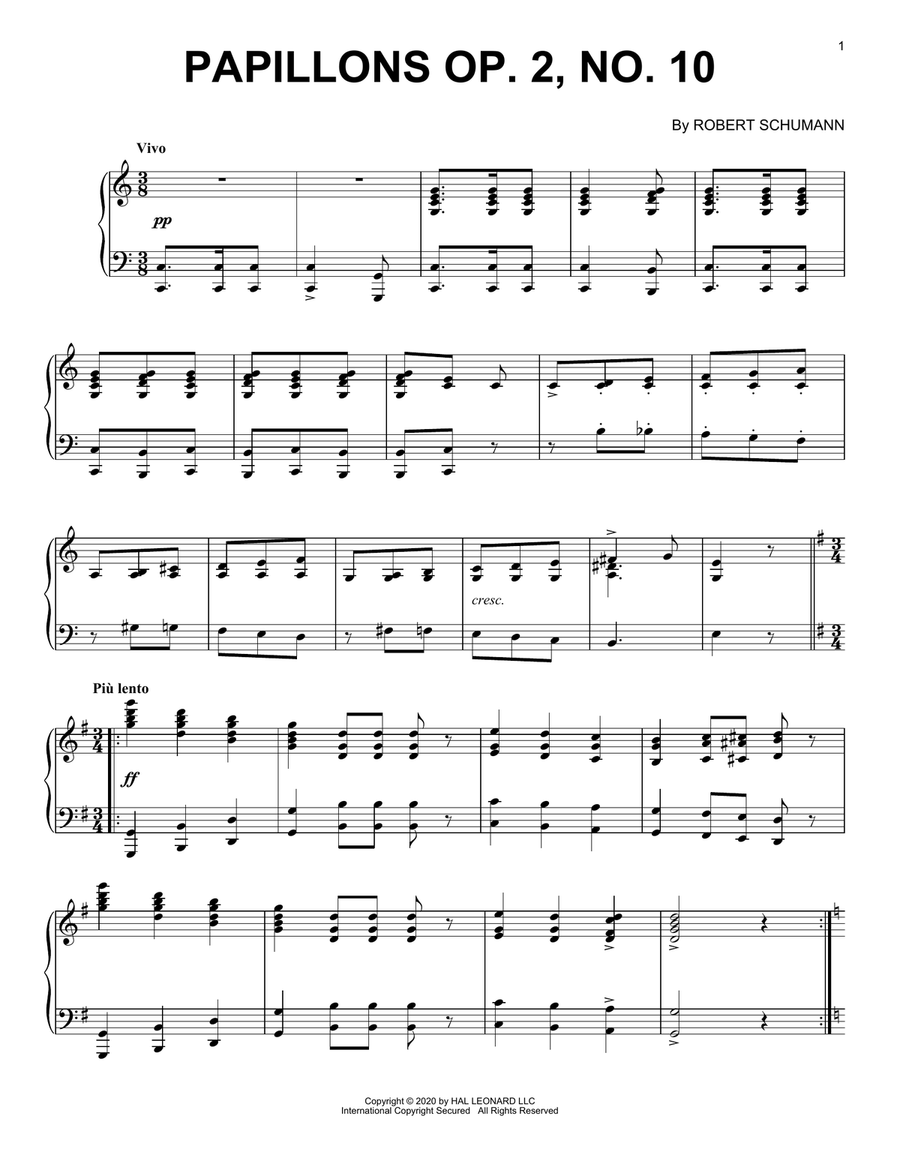 Papillons, Op. 2, No. 10 