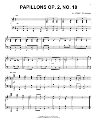 Book cover for Papillons, Op. 2, No. 10 "Waltz Vivo"