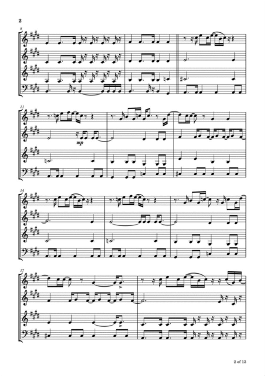 I'm Not In Love Woodwind Quartet scores gallery preview page 3