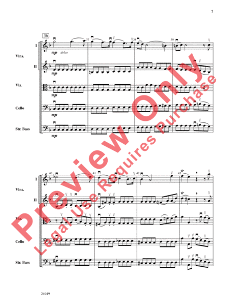 Divertimento No. 3 (1st Movement) String Orchestra scores gallery preview page 8