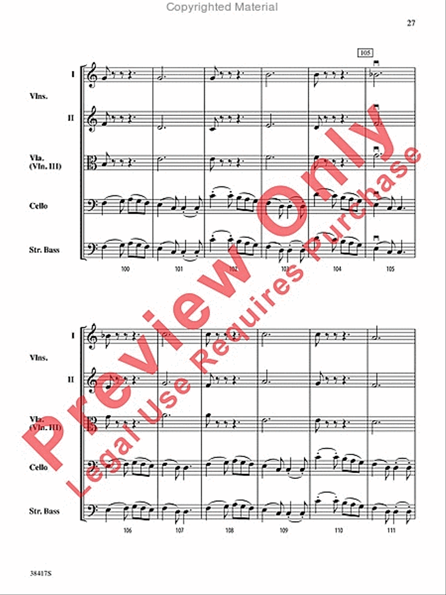 Themes from St. Paul's Suite String Orchestra scores gallery preview page 28