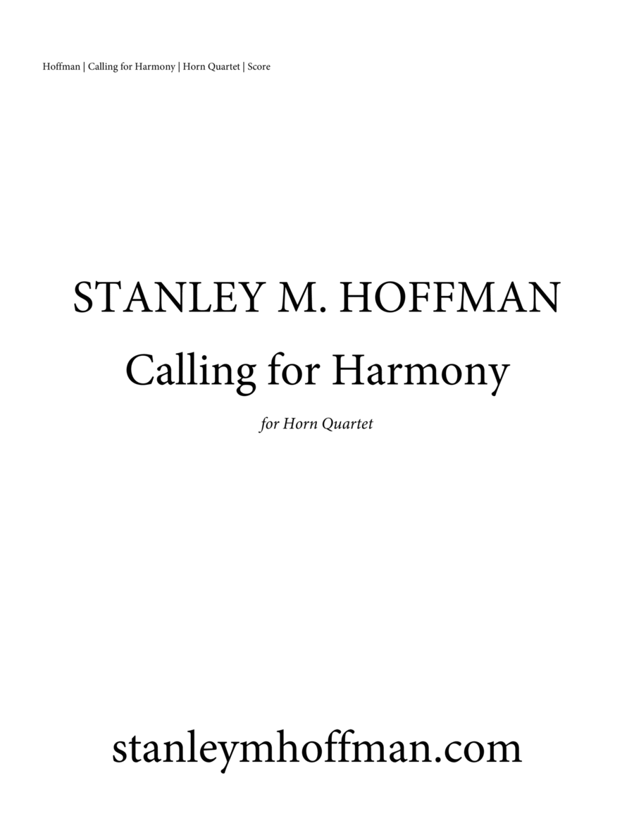 Calling for Harmony Brass Ensemble scores gallery preview page 1