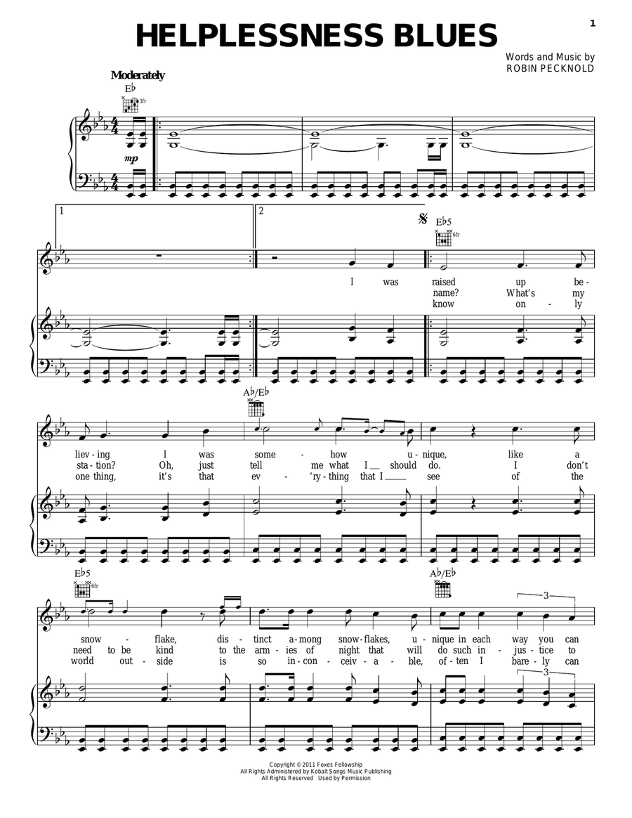 Helplessness Blues Acoustic Guitar scores gallery preview page 1