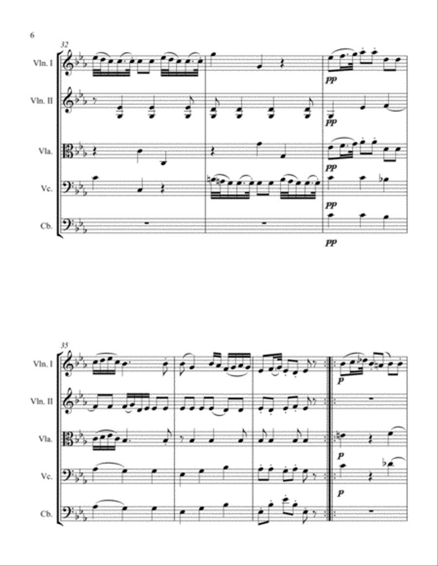 Menuetto a modo di Seguidilla Spagnola String Orchestra scores gallery preview page 6