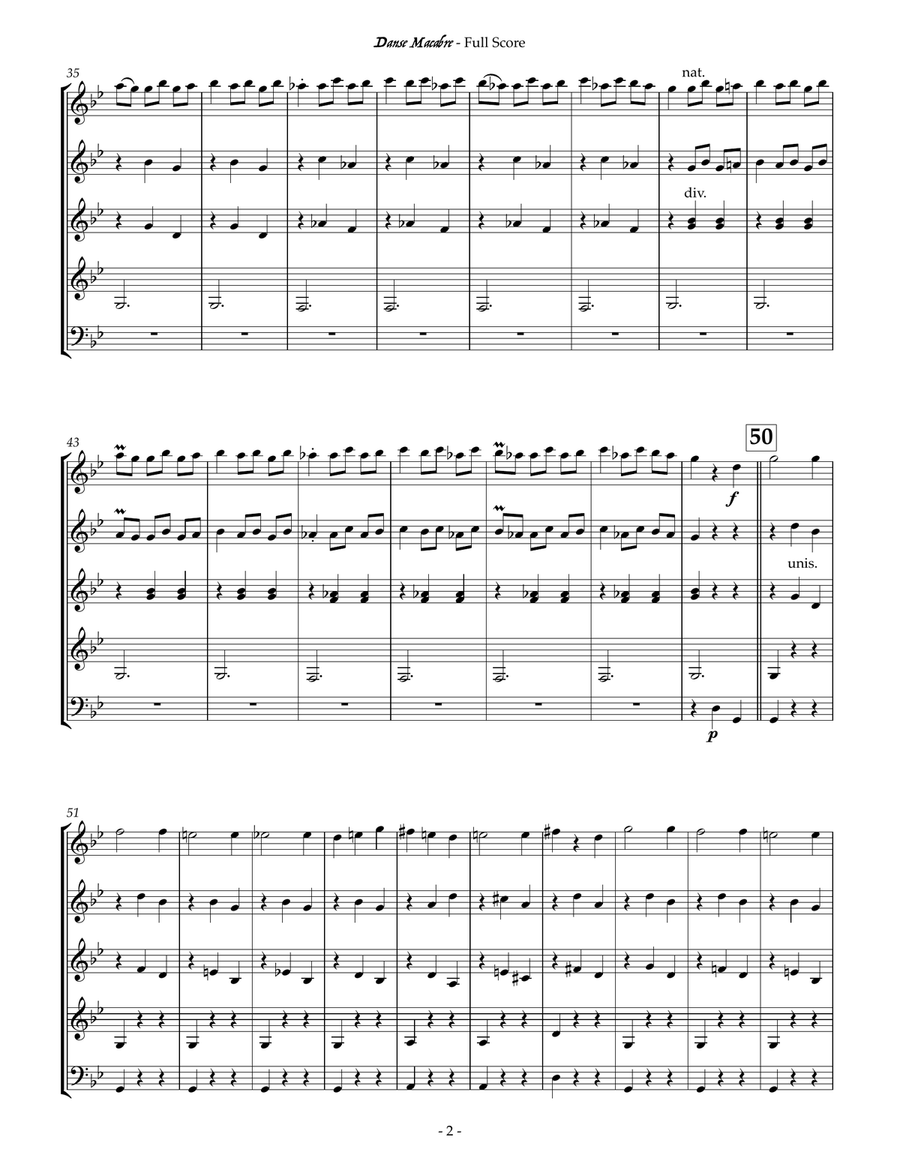 Danse Macabre (Guitar Ensemble) Guitar Ensemble scores gallery preview page 6