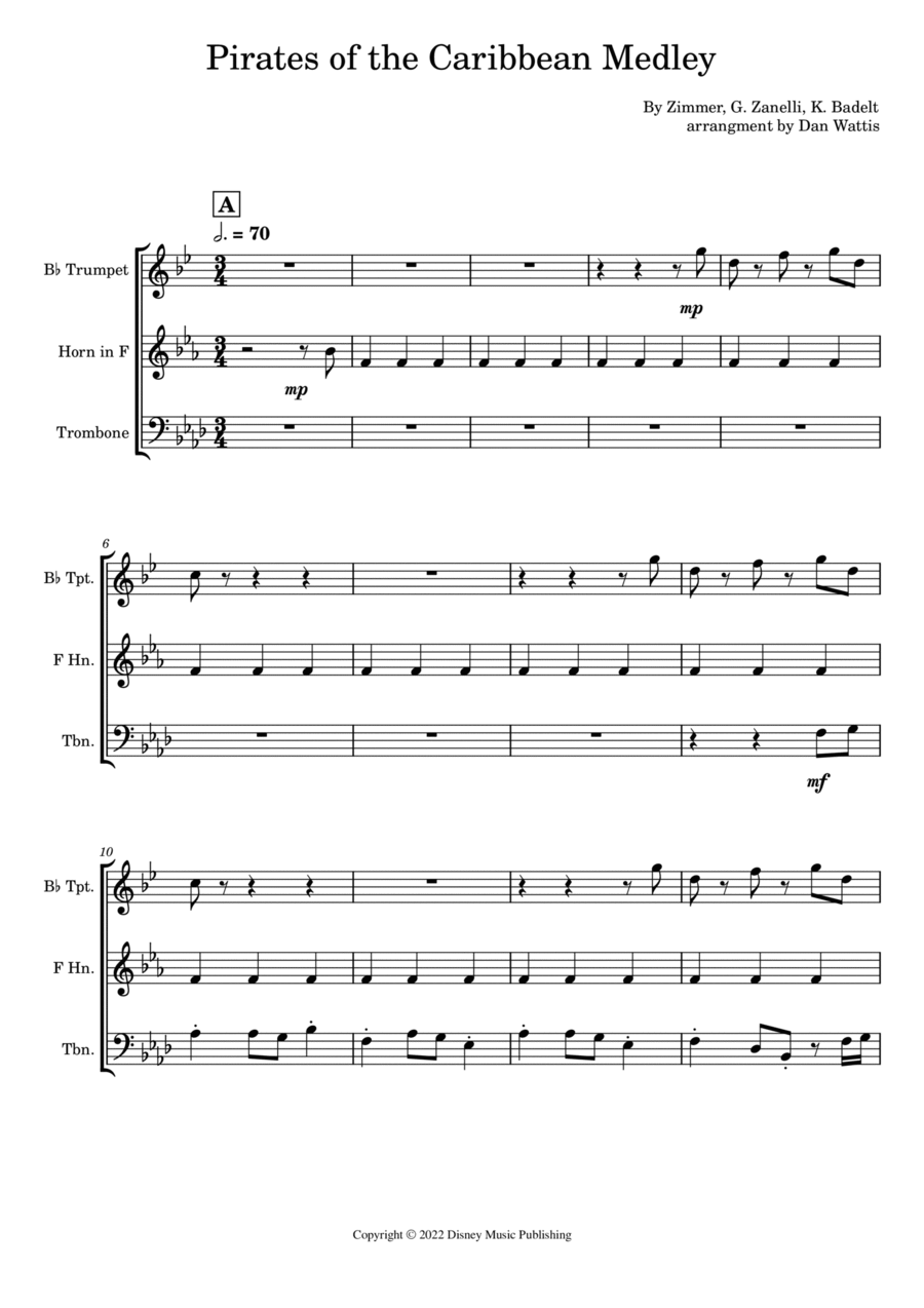 Pirates Of The Caribbean Brass Ensemble scores gallery preview page 1