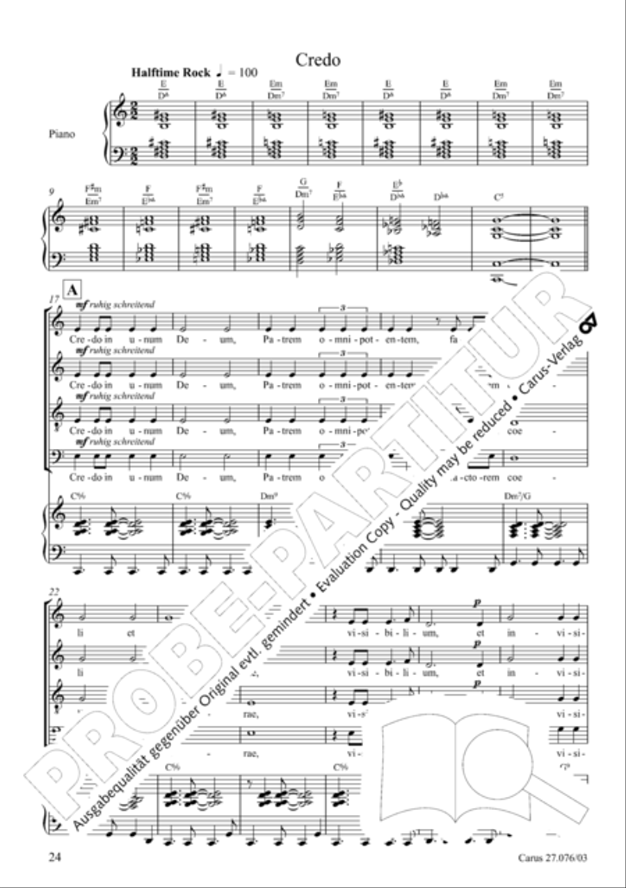Missa in tempore incerto 4-Part scores gallery preview page 25