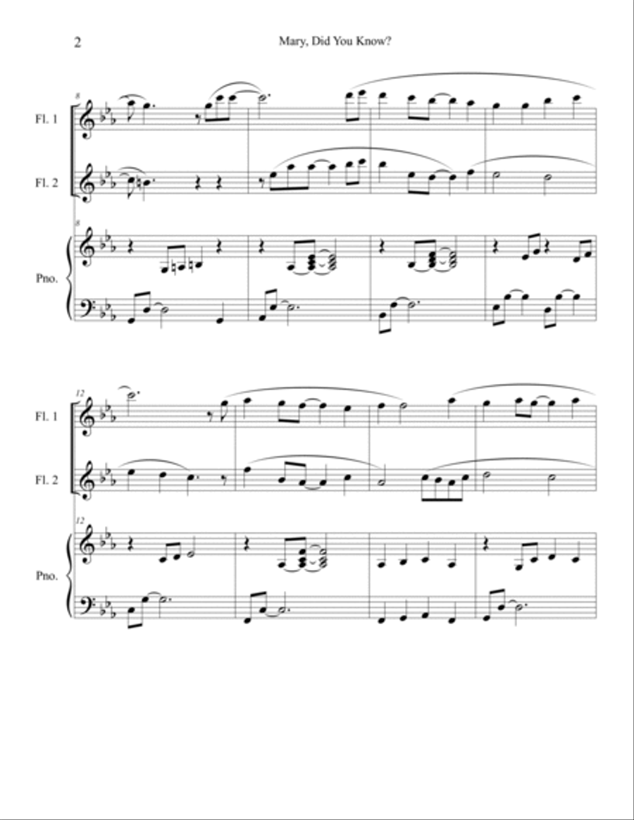 Mary, Did You Know? Woodwind Duet scores gallery preview page 2