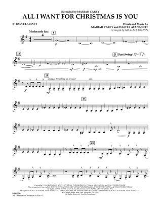Book cover for All I Want for Christmas Is You (arr. Michael Brown) - Bb Bass Clarinet