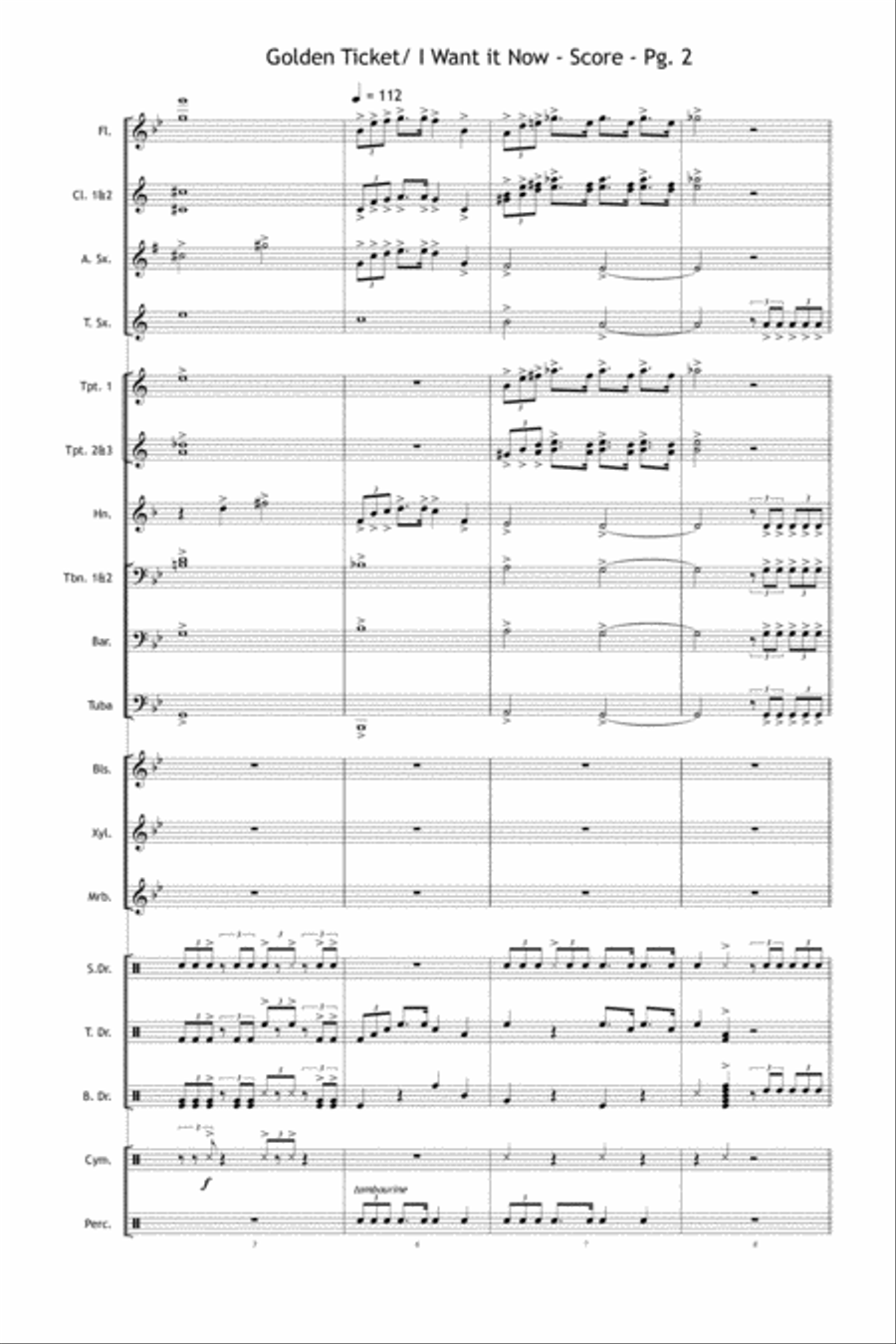 Golden Ticket/I Want It Now Marching Band scores gallery preview page 3