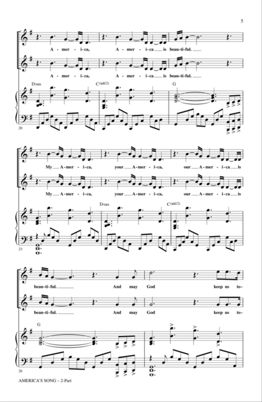 America's Song America's Song 2-Part scores gallery preview page 4