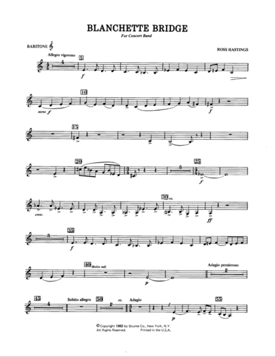 Blanchette Bridge - Baritone T.C. Concert Band scores gallery preview page 1