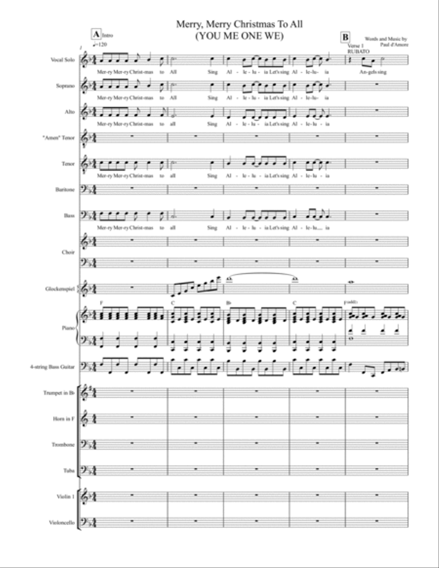 Merry, Merry Christmas To All (YOU ME ONE WE) Choir scores gallery preview page 5