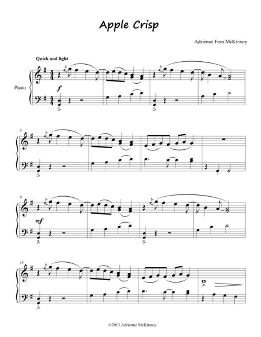 Apple Crisp Piano Solo scores gallery preview page 1