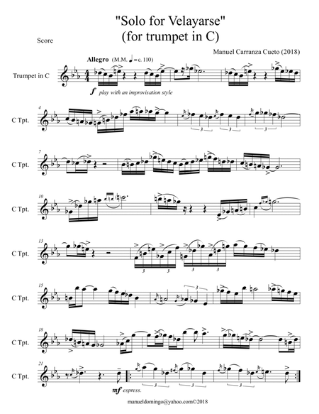 Solo for Velayarse Op. 3 (Trumpet in C) image number null