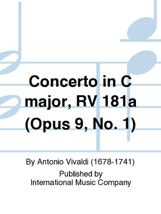 Book cover for Concerto In C Major, Rv 181A (Opus 9, No. 1)
