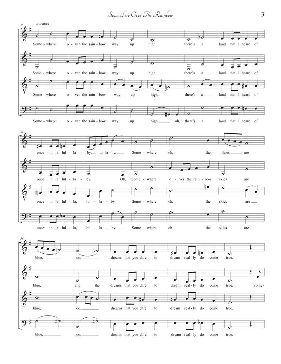 Over The Rainbow (from The Wizard Of Oz) 4-Part scores gallery preview page 3