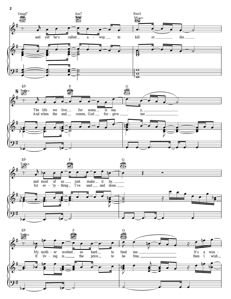 Find A Way Find A Way Piano, Vocal, Guitar scores gallery preview page 2