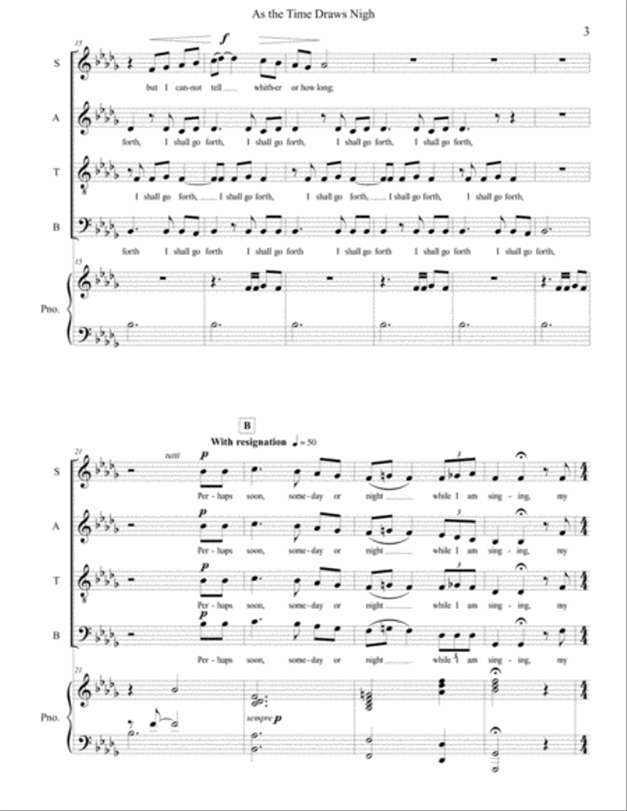 As the Time Draws Nigh (SATB and Piano) 4-Part scores gallery preview page 4