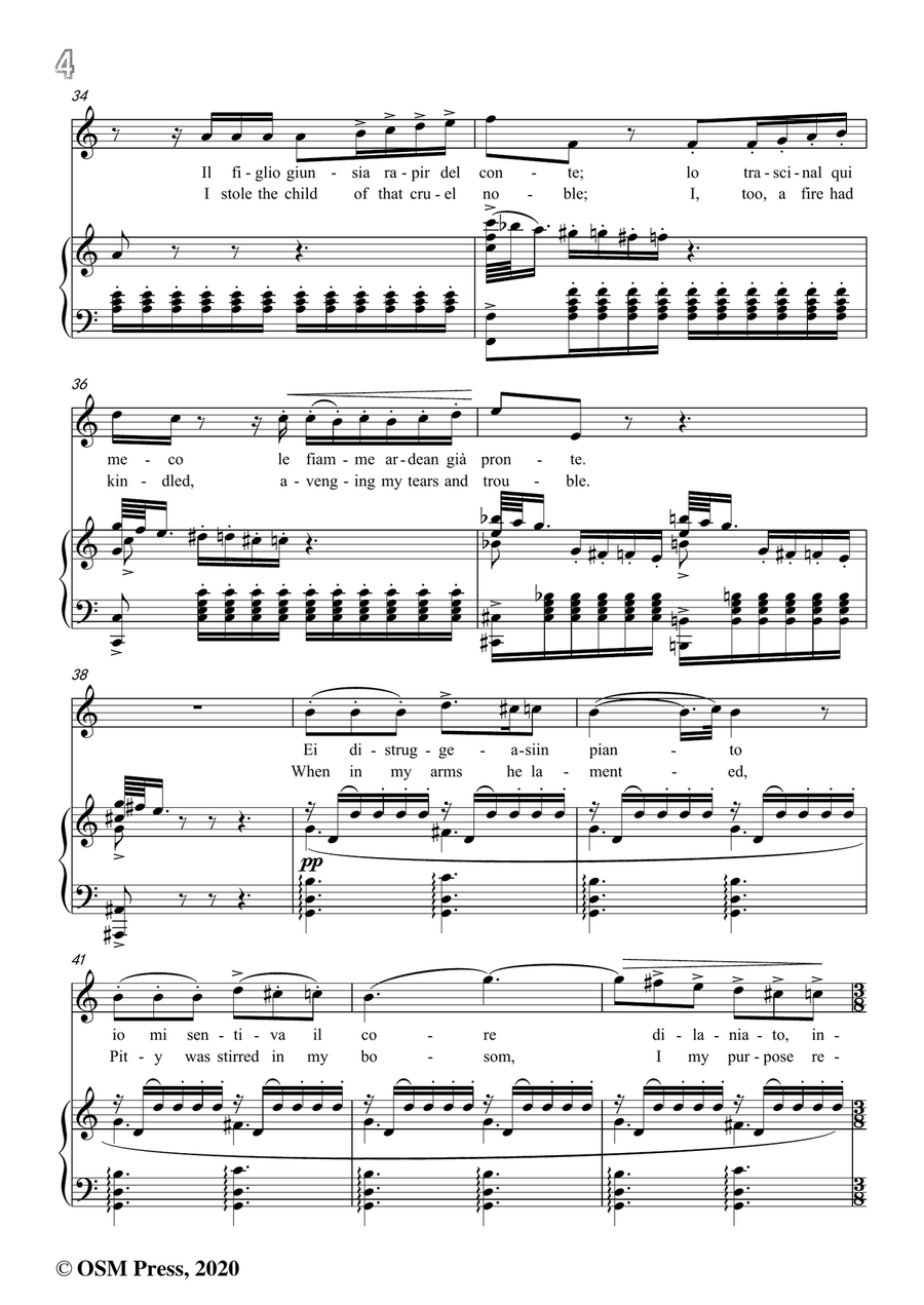 Verdi-Condotta ell'era in ceppi,in a minor,for Voice and Piano Piano, Vocal scores gallery preview page 6
