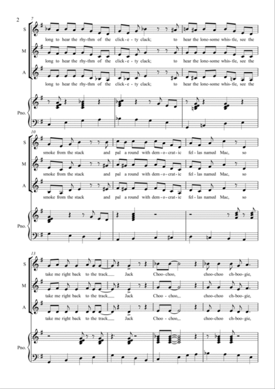 Choo Choo Ch' Boogie SSA scores gallery preview page 2