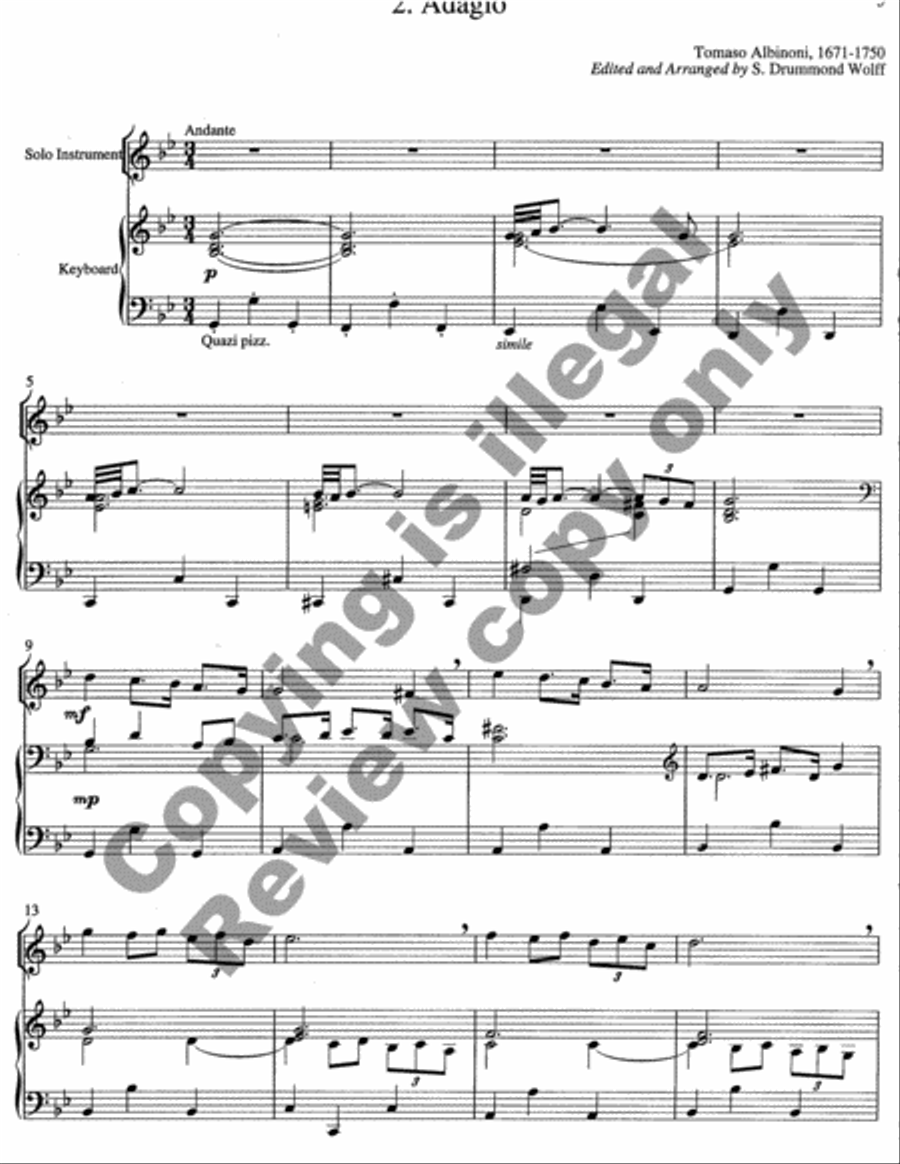Baroque Music for Solo Instrument & Keyboard, Set, III Piano scores gallery preview page 11