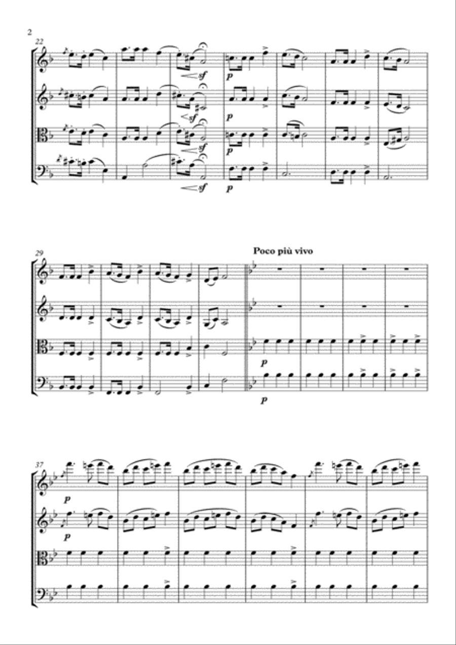 Mazurka in F Minor Op. 68, No. 3 String Quartet scores gallery preview page 2