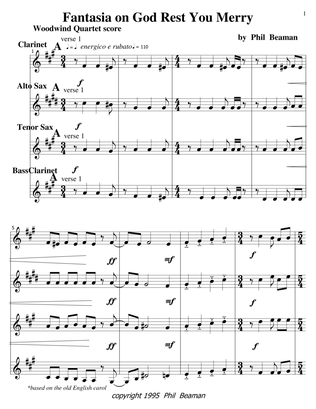 Fantasia on God Rest You Merry - Woodwind Quartet 2