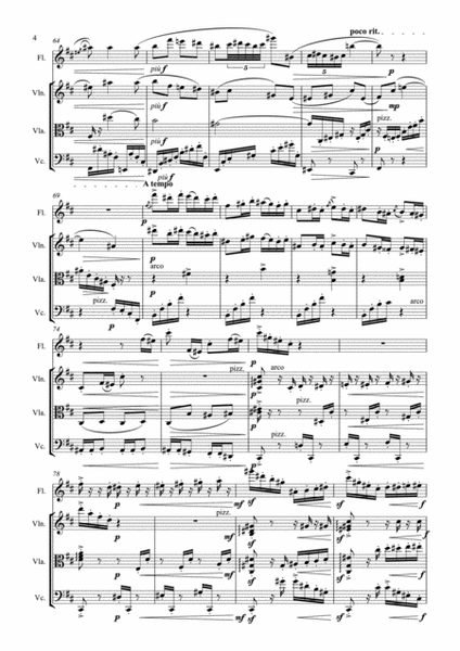 Brahms - Capriccio Op.76 No.2 - Flute Quartet (Flute, Violin, Viola & Cello)