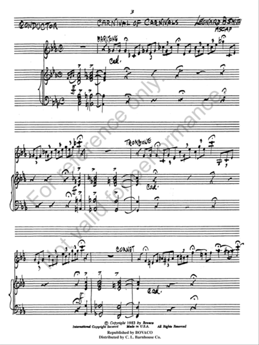 Carnival of Carnivals Carnival of Carnivals Concert Band scores gallery preview page 3